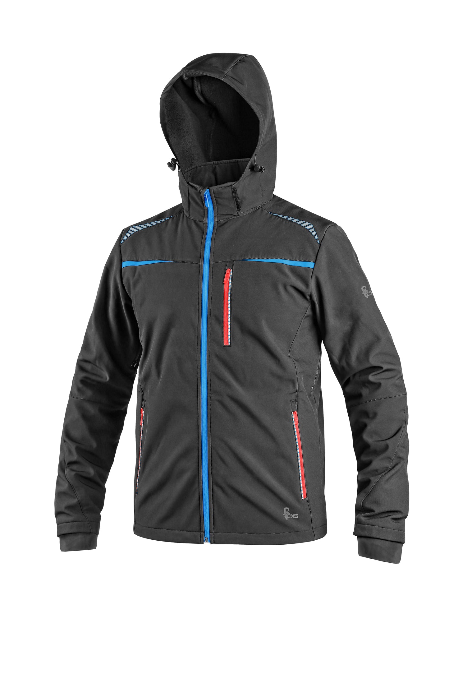 CXS Jacket S / Black with HV blue/red Jacket CXS NORFOLK, men’s, black