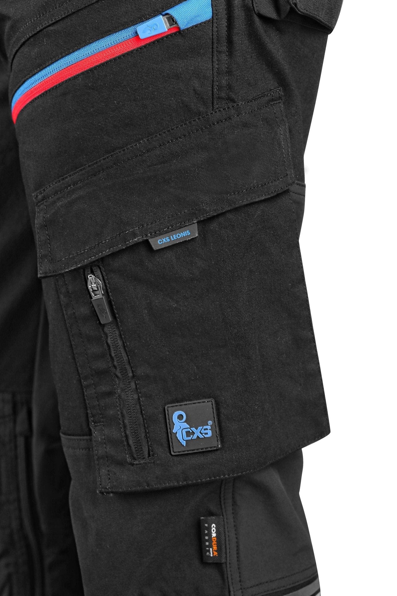 CXS Leonis Men's Work Pants in Blue/Red/Black - Euro Work Wear