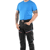 CXS Leonis Men's Work Pants in Blue/Red/Black - Euro Work Wear