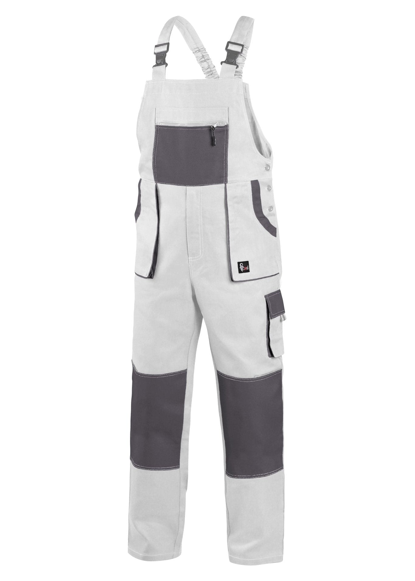 CXS Luxy Robin Men's Overalls in White/Gray - Euro Work Wear