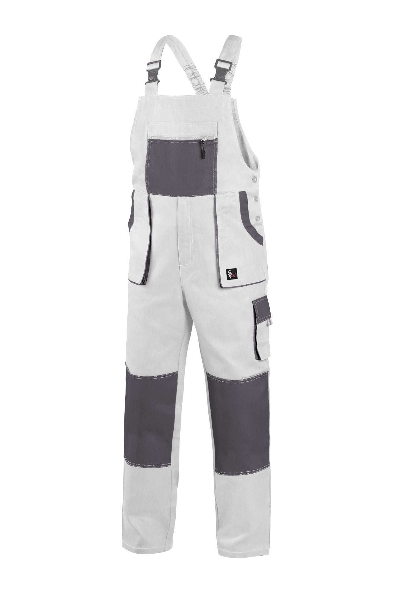 CXS Luxy Robin Men's Overalls in White/Gray - Euro Work Wear