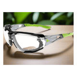 CXS Opsis Tieva Clear Safety Glasses in Black/Green - Euro Work Wear