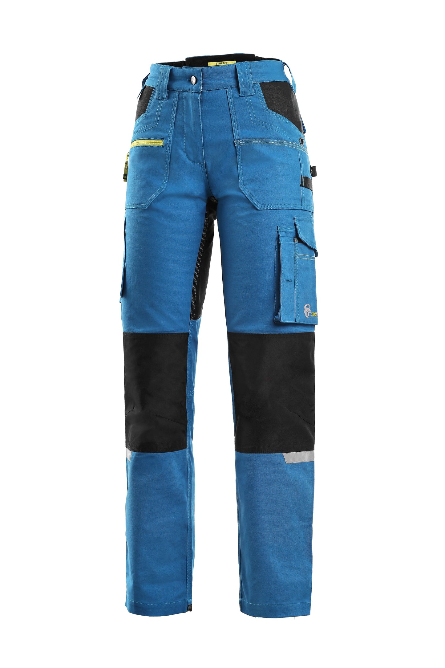 CXS Pants 10/32  USA (38 EUR) CXS STRETCH, BRIGHT BLUE-BLACK, WOMEN ́S WORKING PANTS