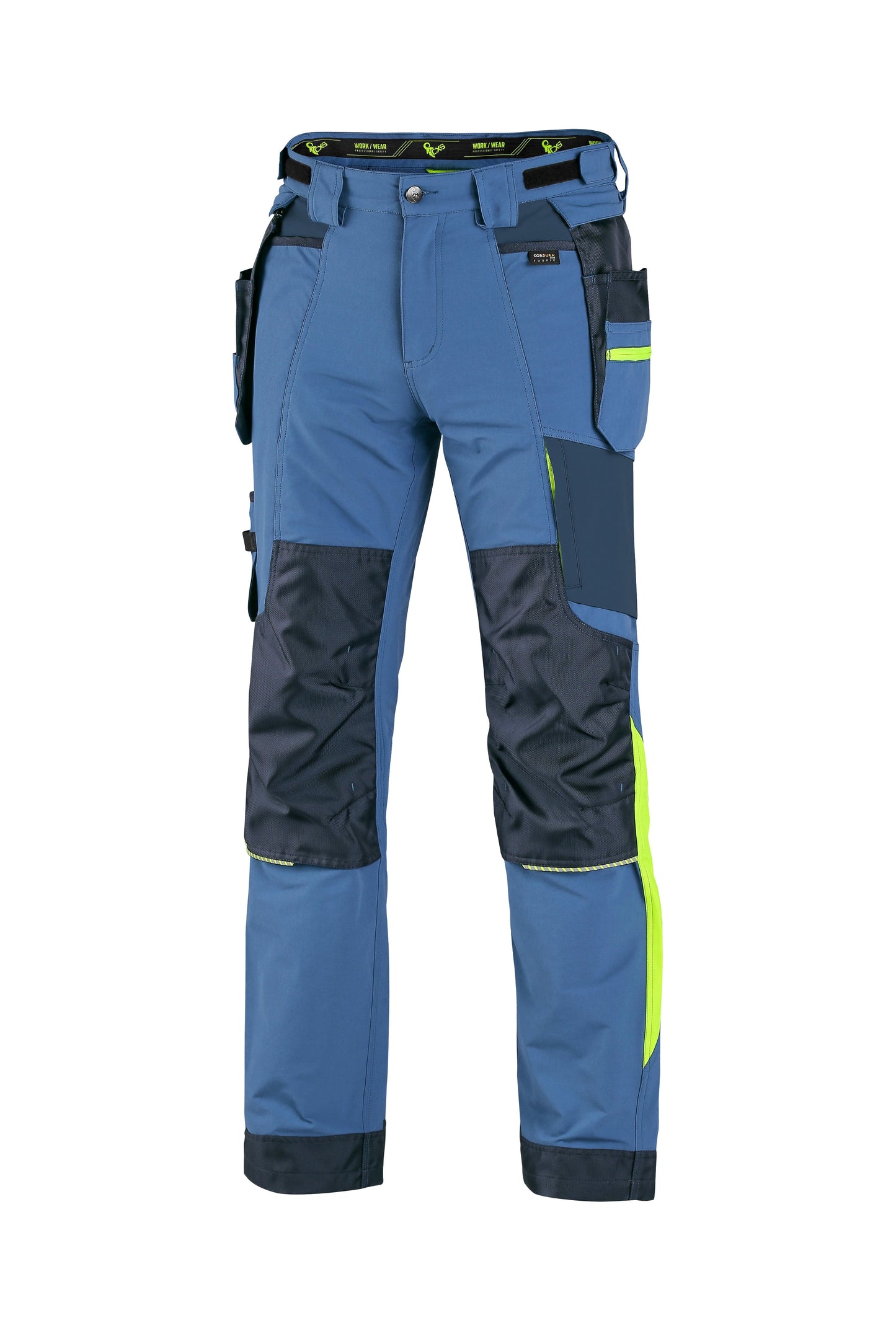 CXS Pants 30/32  USA (46 EUR) CXS NAOS, MEN’S PANTS, BLUE-BLUE, HV YELLOW ACCESSORIES