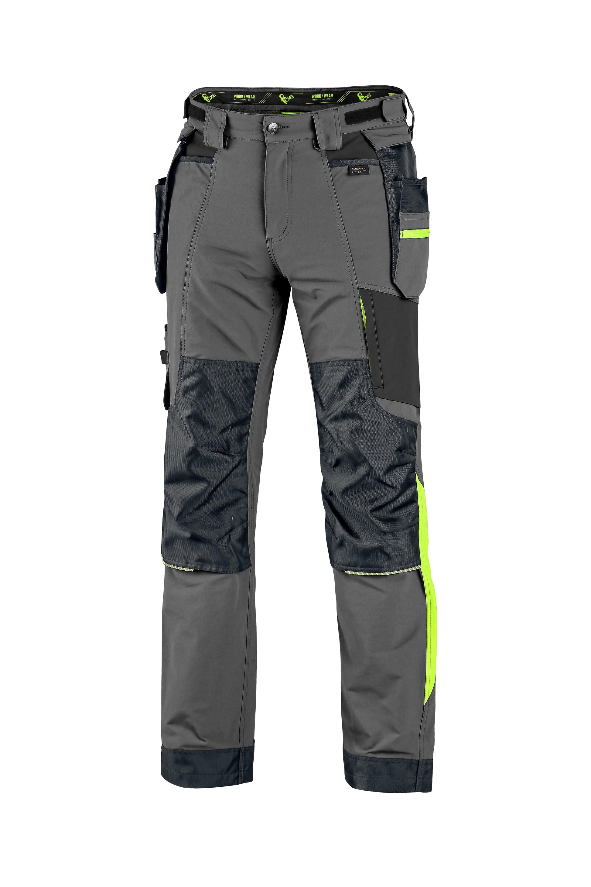 CXS Pants 30/32  USA (46 EUR) CXS NAOS MEN’S PANTS , GREY-BLACK, HV YELLOW ACCESSORIES