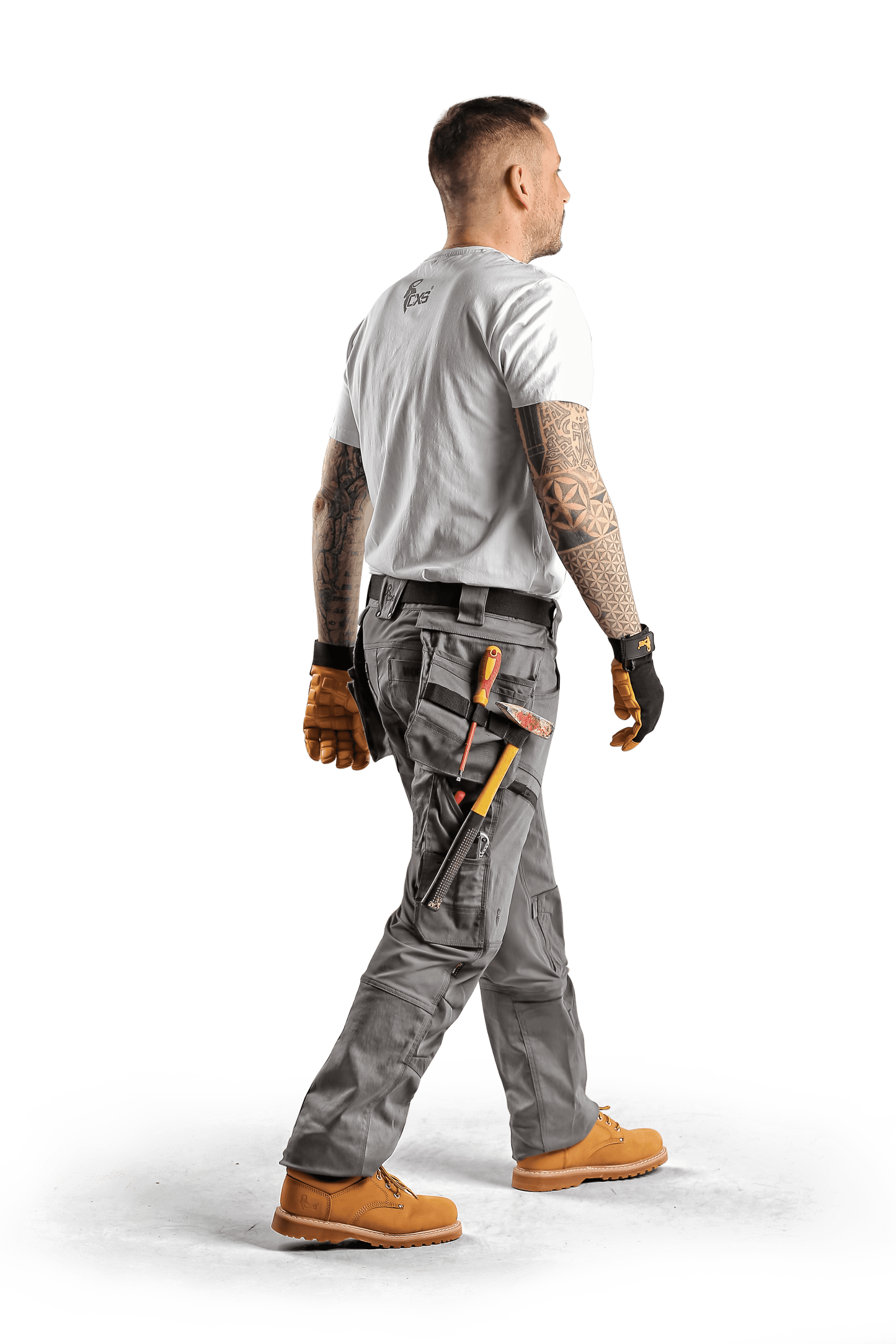 CXS Pants CXS LEONIS, MEN'S, WORK PANTS, GREY WITH BLACK ACCESSORIES