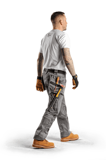 CXS Pants CXS LEONIS, MEN'S, WORK PANTS, GREY WITH BLACK ACCESSORIES