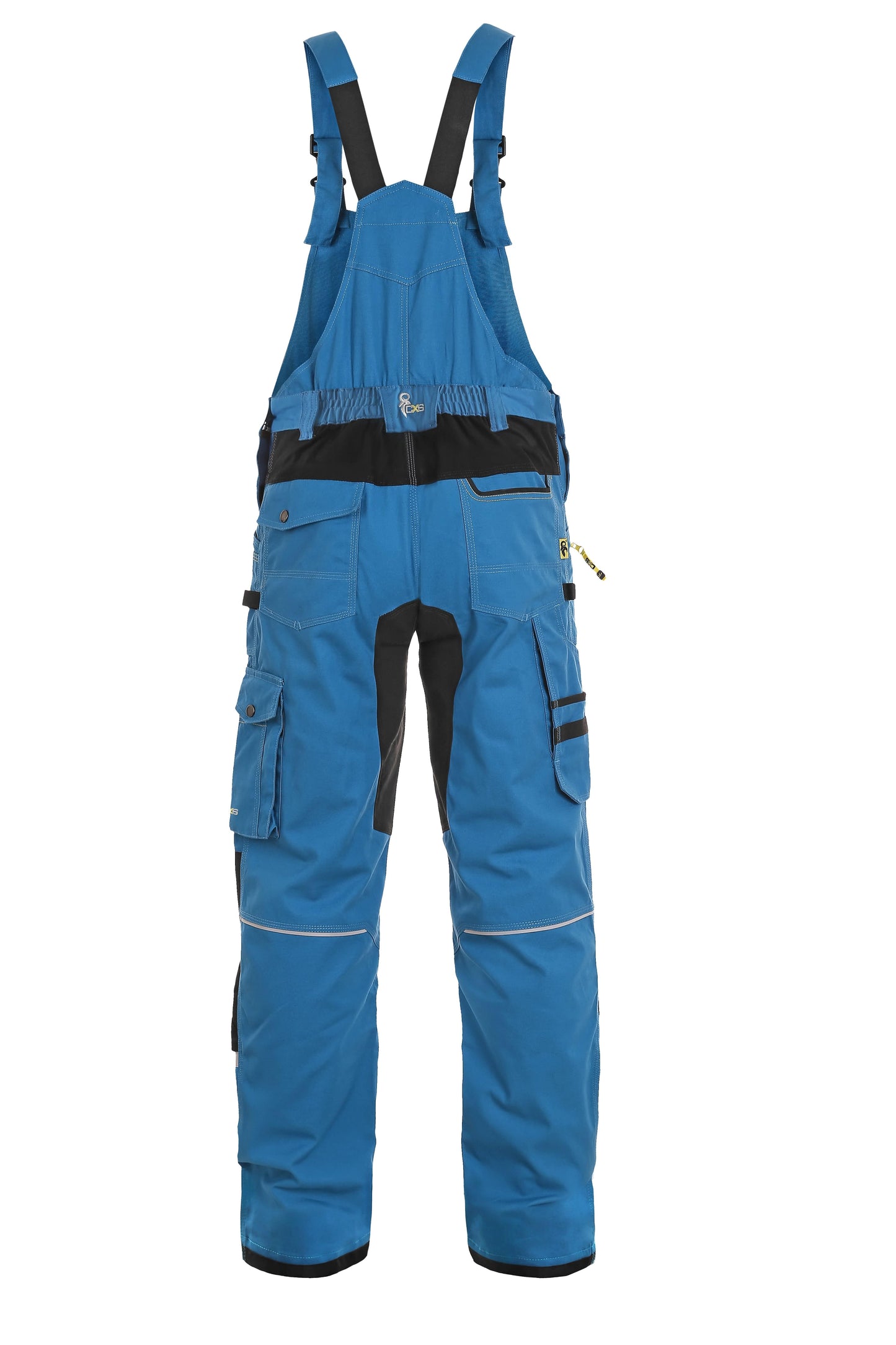 CXS Pants CXS STRETCH, BRIGHT BLUE-BLACK, MEN ́S WORK PANTS WITH BIB