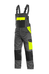 CXS Pants GREY/YELLOW / 30/32  USA (46 EUR) Bibpants CXS PHOENIX CRONOS, men´s