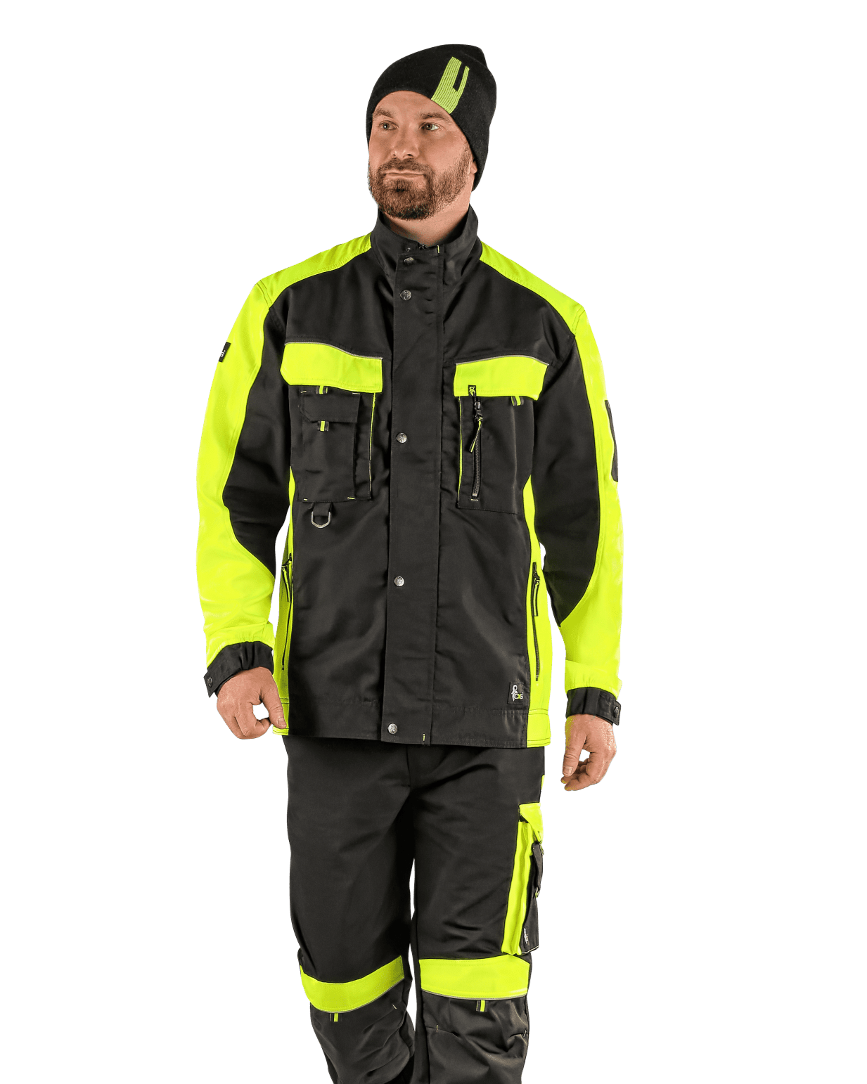 CXS Sirius Brighton Men's Winter Jacket in Black/Yellow - Euro Work Wear