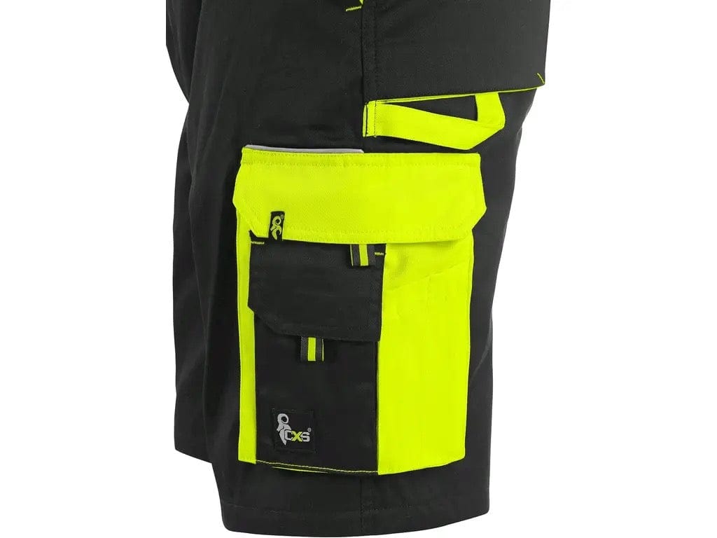 CXS Sirius Brighton Men's Work Shorts in Black/Yellow - Euro Work Wear