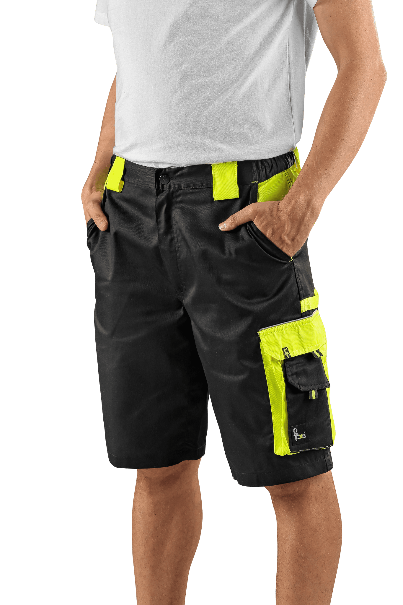 CXS Sirius Brighton Men's Work Shorts in Black/Yellow - Euro Work Wear