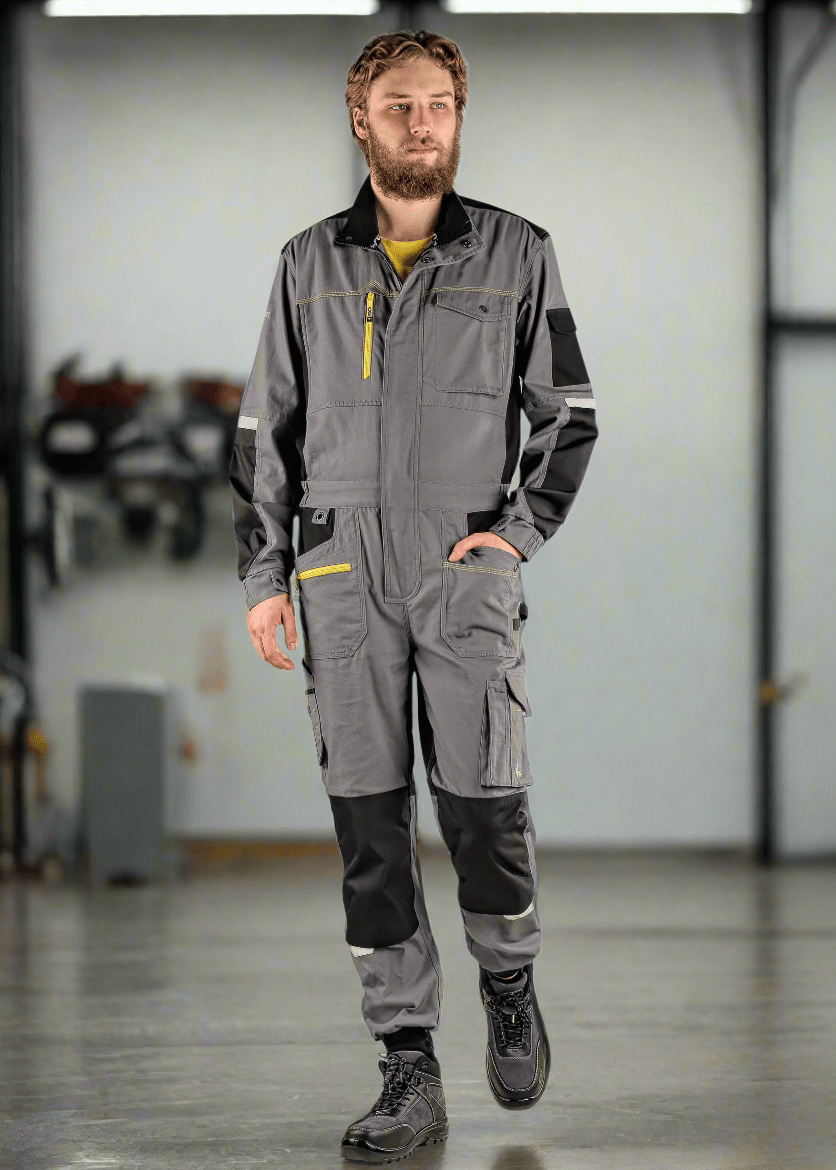 CXS Stretch Men's Coveralls in Gray/Black - Euro Work Wear