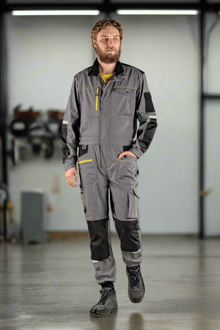 CXS Stretch Men's Coveralls in Gray/Black - Euro Work Wear