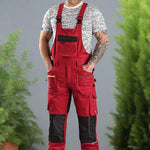 CXS Stretch Men's Overalls in Red/Black - Euro Work Wear