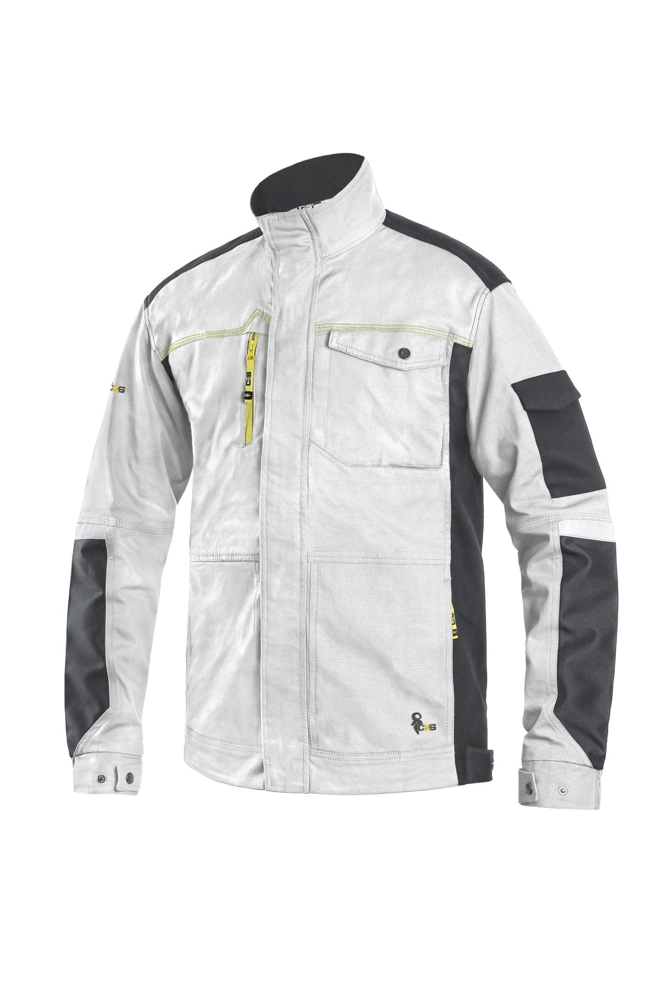 CXS Stretch Men's Work Jacket in White/Gray - Euro Work Wear